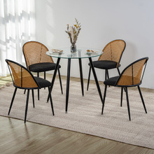 4 Seater Black Adeline Dining Table & Chair Set