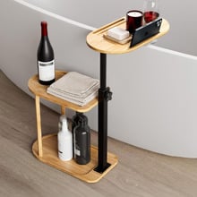 Willie Bamboo & Steel Adjustable Side Table