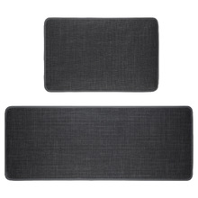2 Piece Dark Grey Silja Kitchen Mat Set