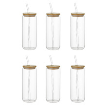 500ml Jeevan To-Go Glass Bottles with Lid & Straw (Set of 6)