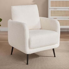 White Eva Boucle Armchair