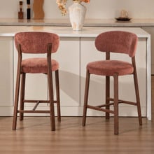 65cm Cecil II Chenille Bar Stools (Set of 2)