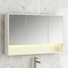 Meriden 1200mm LED Mirrored Shaving Cabinet with Open Shelf