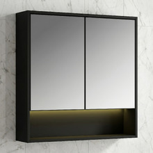 Meriden 750mm LED Mirrored Shaving Cabinet with Open Shelf