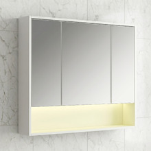 Meriden 900mm LED Mirrored Shaving Cabinet with Open Shelf