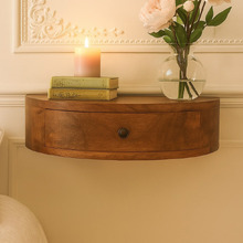 Hailee Mango Wood Wall-Mounted Bedside Table