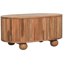 Tatum Oval Mango Wood Storage Coffee Table