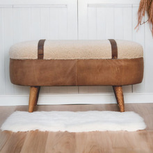 Stefan Buffalo Leather Storage Ottoman Bench