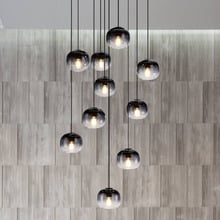 Oilella Glass 10 Light Cluster Pendant