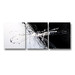 3 Piece Abstract Canvas Painting in Black and White | Temple & Webster