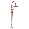 Empire Slim Brushed Copper Gooseneck Twin Shower