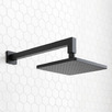 Eva Square 200mm Matte Black Shower Arm & Head