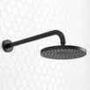 Euro 200mm Matte Black Curved Shower Arm & Head