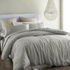 Light Grey European Flax Linen Quilt Cover Set | Temple & Webster