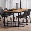 Oak and Black Ski-Leg Dining Table