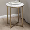 40cm White Serena Round Italian Carrara Marble Side Table