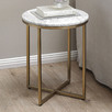 40cm White Serena Round Italian Carrara Marble Side Table