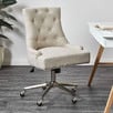 Beige Windsor Scoop Back Linen Office Chair