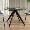 120cm Anders Round Glass-Top Dining Table