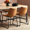 Phoenix Vintage-Style Faux Leather Dining Chairs