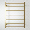 Brushed Brass 600mm 7 Bar Heated Ladder Towel Rail