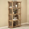 5 Tier Ski-Leg Oak Wood Bookcase