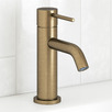 Clovelly Antique Brass Curved Basin Mixer