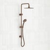 Clovelly Bronze Gooseneck Twin Shower