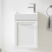 Dunes 400mm Matte White Wall Hung Small Space Single Vanity with Integrated Basin
