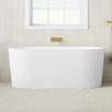 Avalon 1500mm Acrylic Fluted Freestanding Bath with Overflow