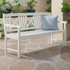 White Santa Cruz 3 Seater Acacia Wood Outdoor Bench