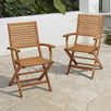 Lanai Eucalyptus Wood Outdoor Folding Dining Chairs