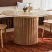 120cm Elodie Round Travertine-Look Dining Table