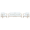6 Seater Crescent Eucalyptus Wood Outdoor Lounge Set