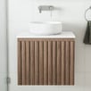 Rhea 600mm Fluted Wall Hung Single Vanity