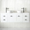 Victoria 1500mm White Wall Hung Double Vanity Unit