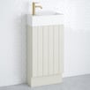 Lottie V-Groove 480mm Freestanding Small Space Vanity with Ceramic Countertop