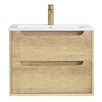 Byron 600mm Wall Hung Single Vanity with Ceramic Countertop