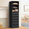 Black Cassandra 6 Drawer 3 Shelf Wardrobe