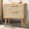 Holly Rattan 2 Drawer Bedside Table
