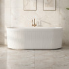 Ciri Gloss White Acrylic Fluted Freestanding Bath with Overflow