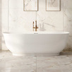 Lisbon Gloss White Oval Acrylic Freestanding Bath with Overflow