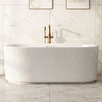 Salem Matte White Oval Acrylic Freestanding Bath with Overflow