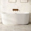 Salem Matte White Oval Acrylic Back to Wall Bath with Overflow