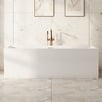 Albany Gloss White Rectangular Acrylic Freestanding Bath with Overflow