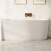 Salem Matte White Oval Acrylic Corner Bath with Overflow