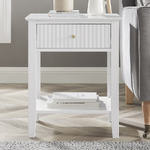 White Quiton Boucle Platform Bed