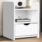 White Quiton Boucle Platform Bed