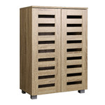 LivingFusion Bowen 3 Door Rattan Shoe Cabinet