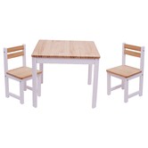Tikk Tokk TikkTokk Little Boss Square 2 Seater Pine Wood Table &amp; Chairs Set